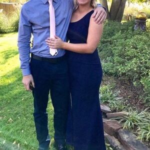 Windsor Navy one shoulder dress